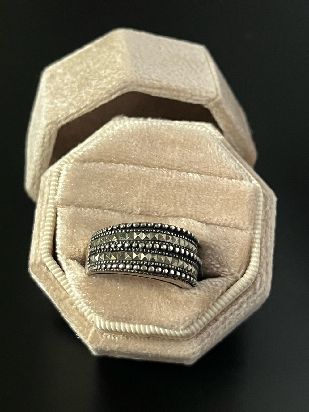 Judith Jack Silver-Tone Multi-Row Beaded Ring